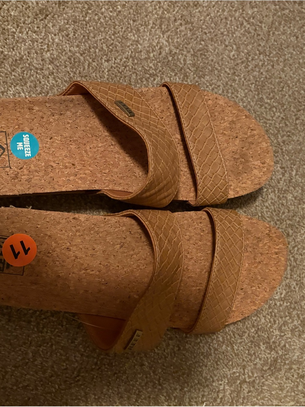 Reef Women's Tan Cork Slide Sandals